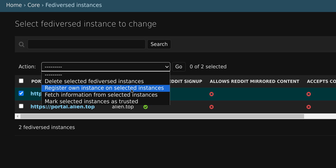 register own instance action